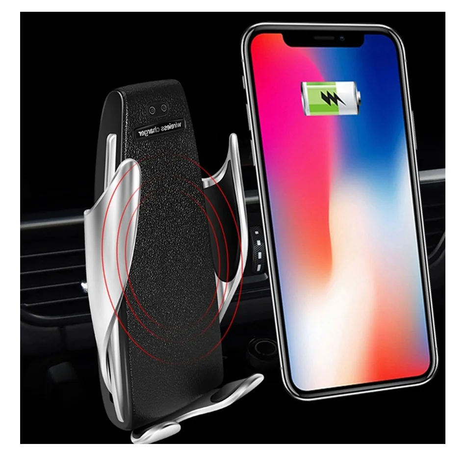 mobile stand for home Qi Wireless Phone Charger S5 Automatic Clamping Fast Charging Phone Holder Mount in Car for iPhone xr Huawei Samsung Smart Phone best phone stand