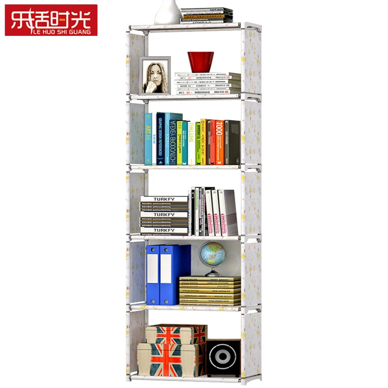 

Simple 5 Grids Bookshelf Creative Storage Shelf For Books Plants Sundries DIY Combination Shelf Floor Standing Children Bookcase