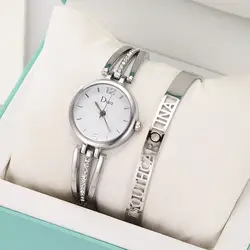 Disu известного бренда женские серебряные часы модные Нержавеющая сталь браслет часы женский Наручные часы подарок для Girl2019 montre