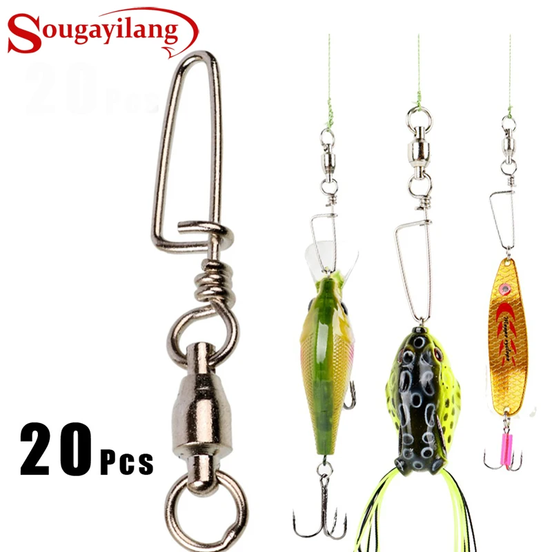 Sougayilang Fishing Swivels Snaps Ball Bearing Swivel Snap Saltwater