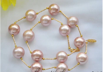 

925 real natural big DYY+++816 round lavender south sea shell pearl necklace 20inchnatural Luxury Ms. girl Weddingnoble lady's