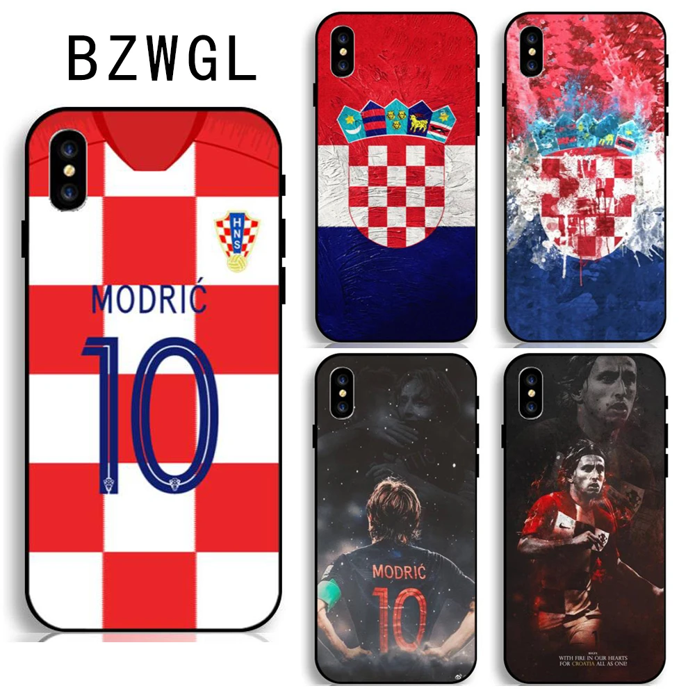 

BZWGL Croatia flag Football Luka Modric Phone Case for iPhone 6 6s 7 8 Plus 5 5S Cover for iPhone XS Max XR Cases