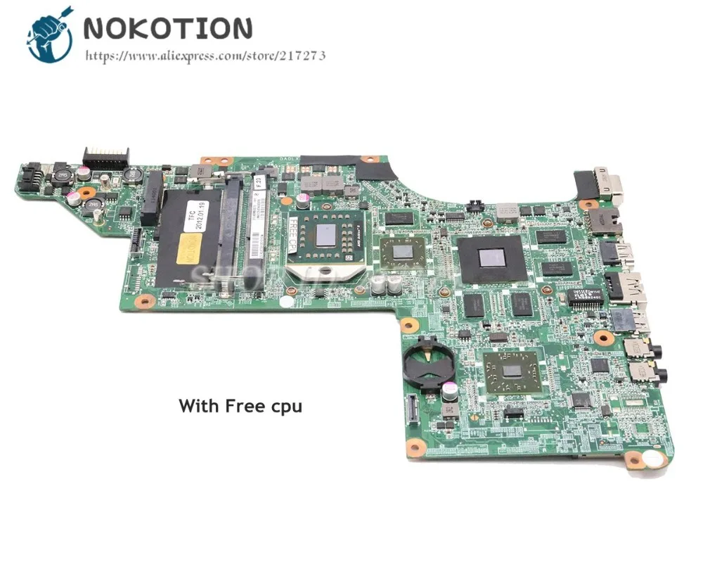 NOKOTION для hp DV6 DV6-3000 серийная материнская плата для ноутбука 603939-001 аккумулятор большой емкости DA0LX8MB6D1 основная плата HD5650 1 GB процессор