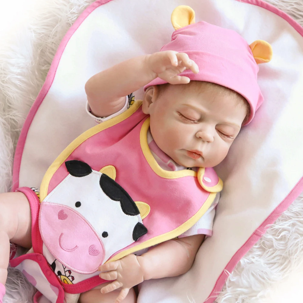 22 дюймов 55 см Reborn Baby Doll девочка полная силиконовая Спящая кукла детская Ванна игрушка с одеждой реалистичные милые подарки игрушка