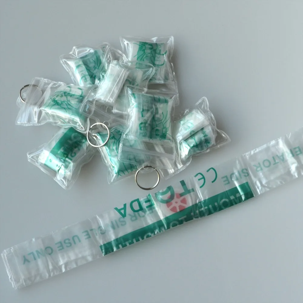 

20Pcs Transparent Portable Pocket Keychain CPR Mask First Aid One-way Valve Training Face Shield Resuscitator Disposable Mask
