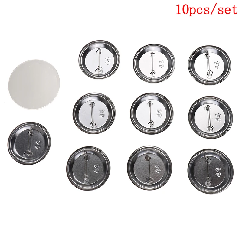 

10Pcs/set "44mm Metal Blank Badge Pin Button Parts Supplies for Clothes Badge Button Maker Metal DIY Crafts Materials