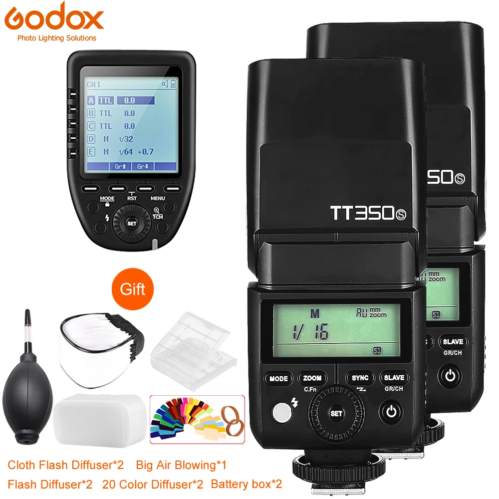 2x Godox TT350C/N/S/F/O/P вспышка камеры Speedlite ttl HSS GN36+ XPro триггер для Canon Nikon sony фужи Олимпус Panasonic Pentax - Цвет: for Sony