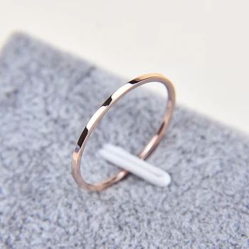 1MM Thin Titanium Steel Silver-color Couple Ring Simple Fashion Rose Gold Finger Ring For Women and Men mens gifts