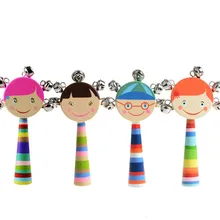 Милые куклы со смайликом детский Колокольчик колокольчик в форме барабана погремушки музыкальные детские игрушки красочные деревянные забавные учебные принадлежности