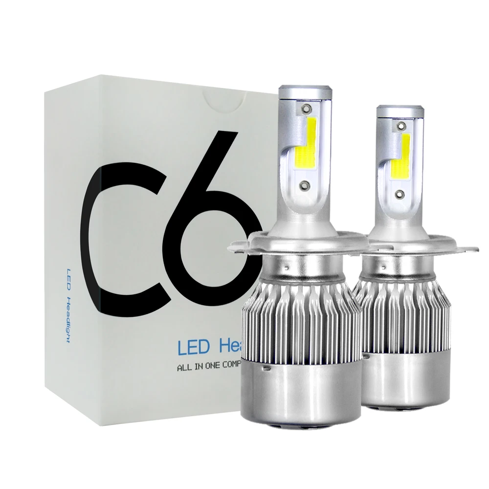 

HAOSJ C6 car led headlight H4 H7 H11 H1 H3 9004 9005 9006 automobile COB headlamp 36W 8000LM 6000K Fog Light Bulb factory C6