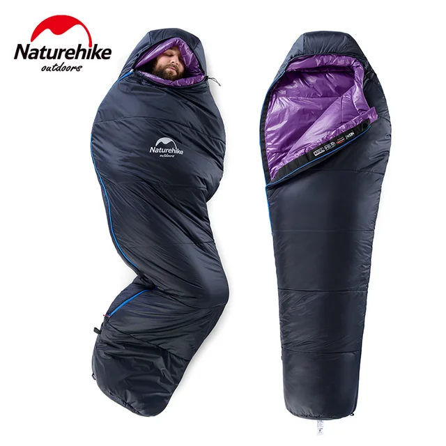 Cheap NatureHike Adult Winter Sleeping Bag Primalof Cotton Mummy Type Sleeping Bag Splicing Single Sleeping Bag Camping Equipment