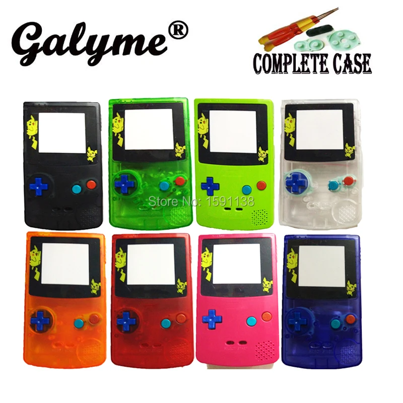 

New 7 Color Pocket Cartoon Lens Plastic Case Cover Boy Color DIY Colorful Buttons Fit GameboyColor Game Console Housing Shell