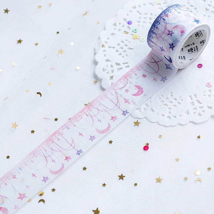 

3cm 5m 1 pcs moon and star style washi tape Adhesive DIY Scrapbook Sticker Label Masking home decor