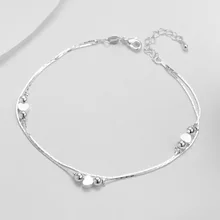 Корейская версия, модный браслет, серебряный браслет в форме сердца, двухслойный женский браслет в форме сердца,, подарок