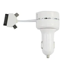 Новые 3 in1 USB Автомобильное Зарядное устройство адаптер 5 В 2A Micro USB 30pin 8pin 3 в 1 Многофункциональный зарядное устройство для Iphone 4/5/6 для Samsung Galaxy S6
