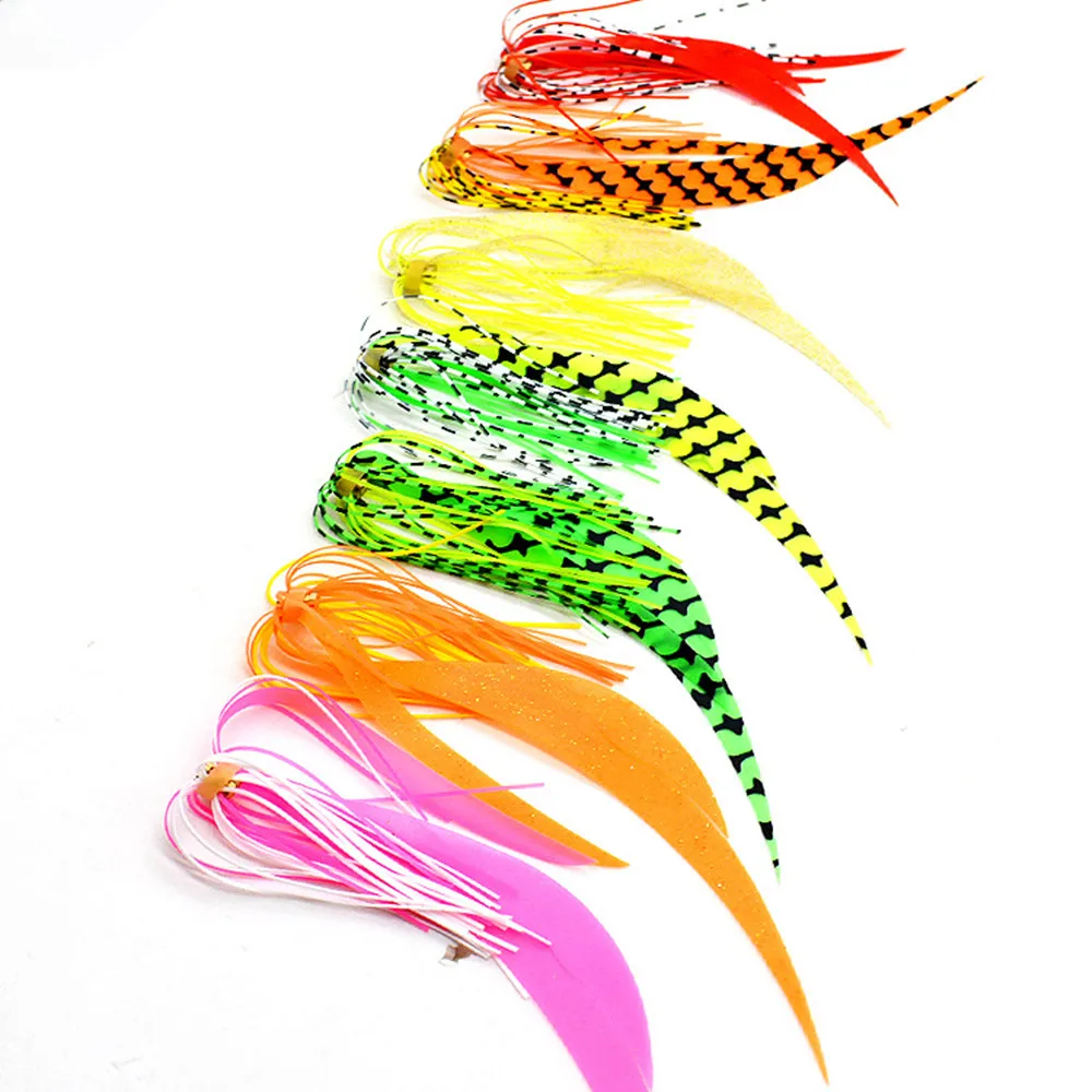Saia de Silicone com Gancho Anzóis de Aço Iscas de Pesca Lote Alto Carbono Borracha Salgado Jigging Assist Gancho 50 Pçs - 2 Cheap Iscas artificiais