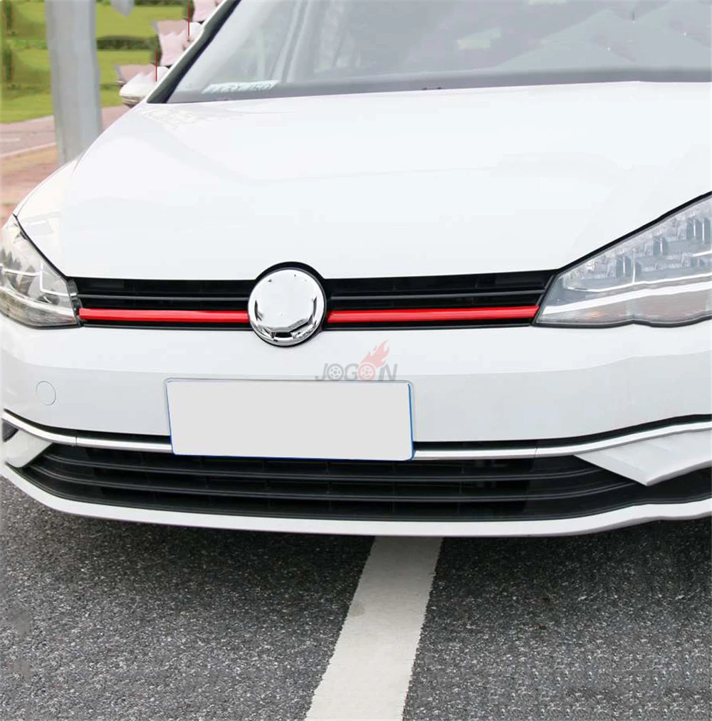 

Car Front Mesh Outlet Grille Grille Strip Lip Trim For VW GOLF 7 MK7 2014-2017 7.5 MK7.5 2018 Red Black