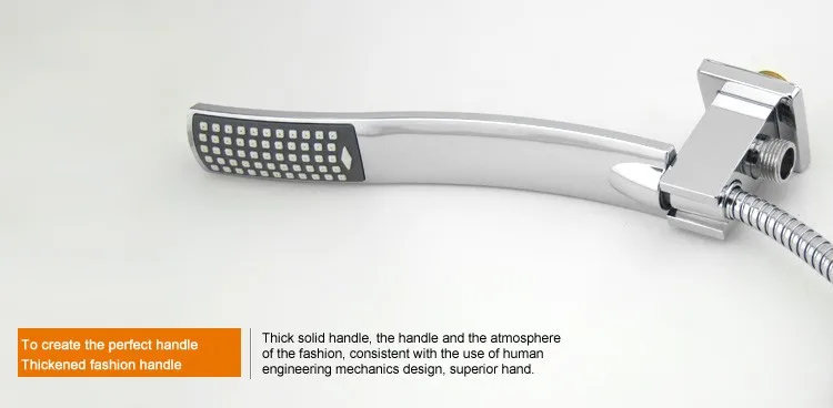 Stainless Steel Chrome Waterfall Shower Faucet Set with Hand Shower Single Handle