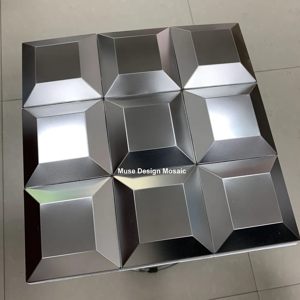 3D金属马赛克宝塔形 银 (5)_副本