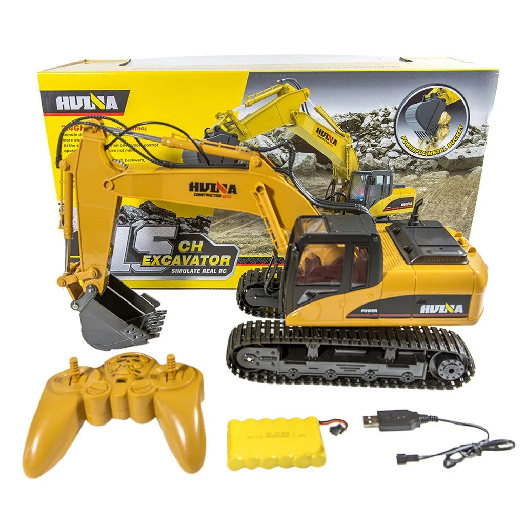 

1:14 rc alloy engineering vehicle car toy for boy hydraulic crawler excavator remote control truck model machine on the radio 50