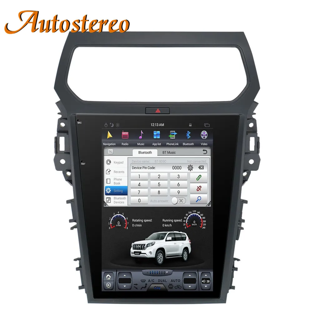 Best Tesla style Android 7 Car No DVD Player GPS Navigation For Ford Explorer 2011+ head stereo multimedia audio radio tape recorder 9