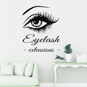 

Extensiones de pestaas de ojo calcomana de pared Casa de vinilo de arte decoracin de pared grandes pestaas cejas papel tapiz Diy