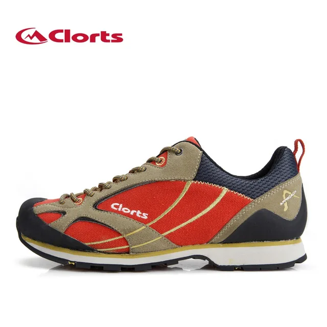 Clorts Mens Approach Shoes Cow Suede Waterproof Outdoor Sports Hiking Shoes Non-slip Climbing Shoes 3E003A/B