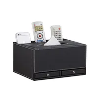 Fashion Multifunctional PU Leather Tissue Box Remote Control Storage Box Living Room Coffee Table Napkin Pumping Paper Box 2