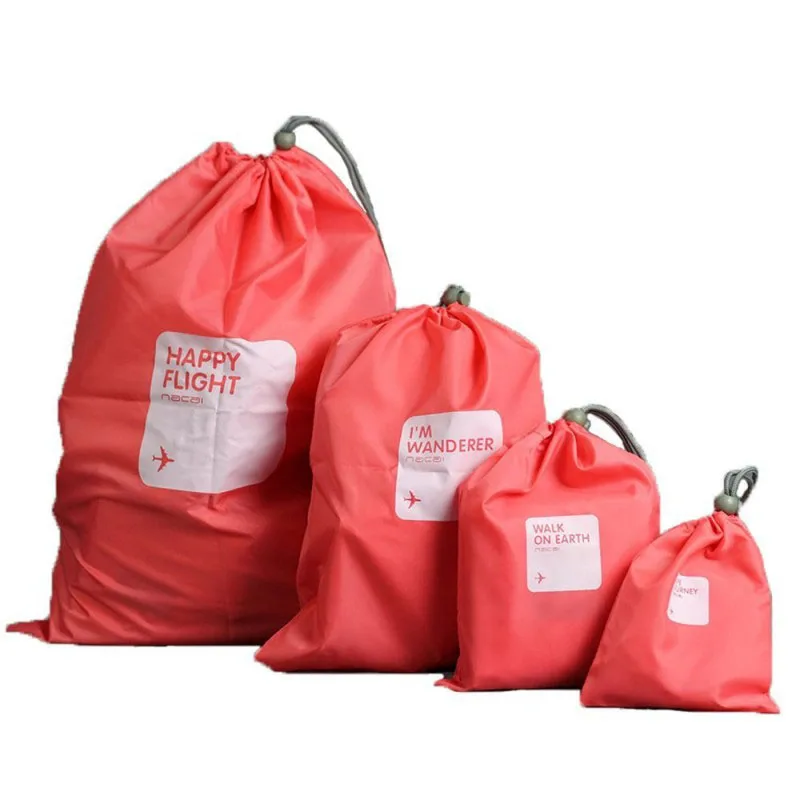 

4x Waterproof Travel Drawstring Dry Storage Bag Shoe Laundry Lingerie Makeup Pouch For cosmetics Underwear Organizer