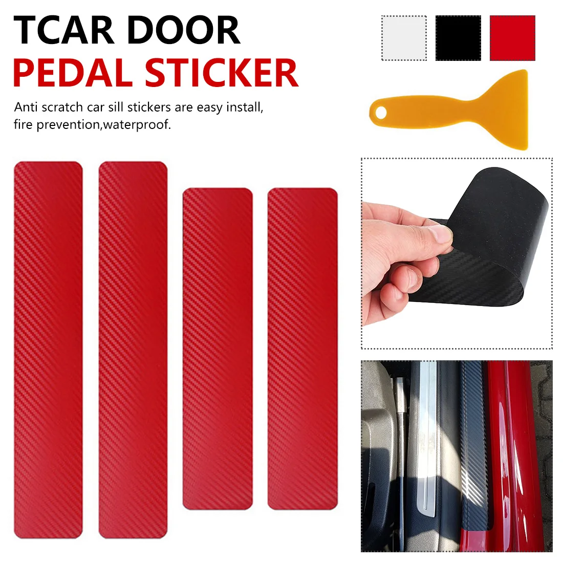 12X2cm Reflective Car Sticker “WRC” Fashion Door Knob Decals 4pcs//pair