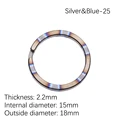 1pc 18mm Silver Blue