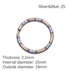 18mm 1pc Silver Blue