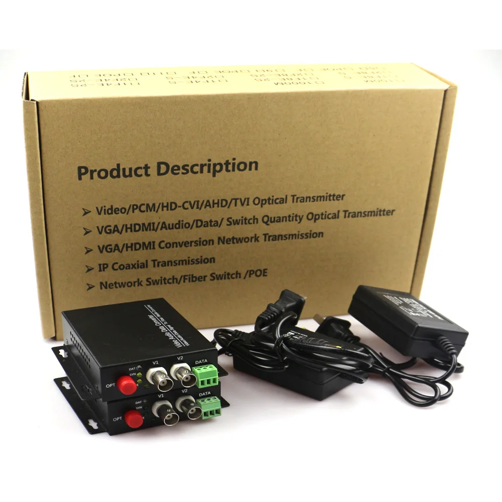 2 CH Video Fiber Optical Media Converters -2 BNC