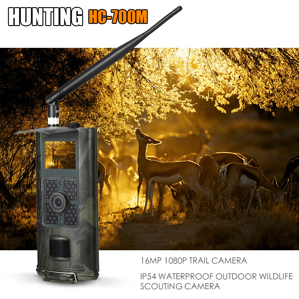 Trail Camera 2G GSM MMS SMS SMTP Wildlife Hunting Cameras 0.5S Trigger Time 940nm Infrared 16MP 1080P Photo Traps HC700M