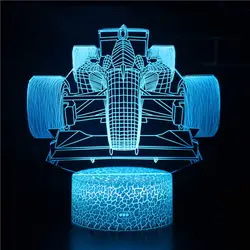 Magiclux Новинка освещение 3D Иллюзия светодиодный светильник F1 гоночный автомобиль модель ночные светильники для Декор для детских комнат
