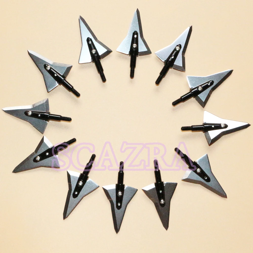 12Pcs 125GR Archery Hunting Crossbow Arrowheads Arrow Screwed Points