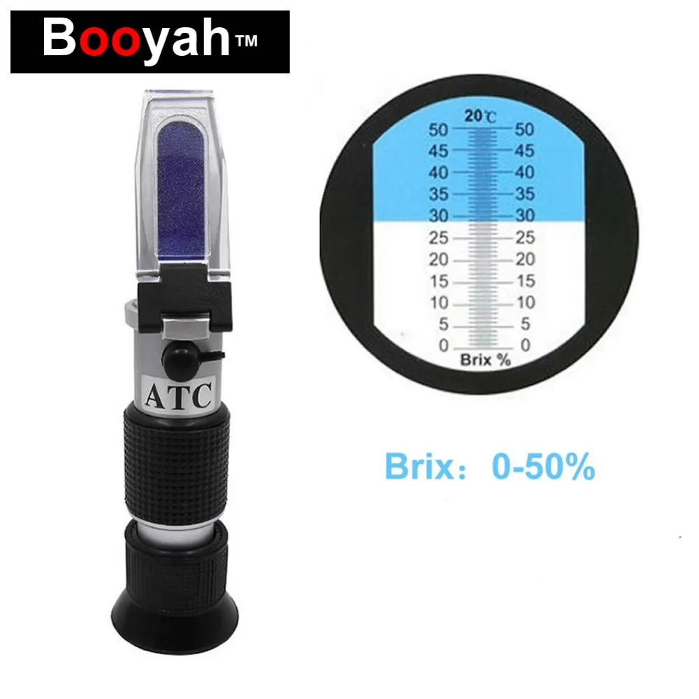 High Quality 0 50 Brix Refractometer Optical Test Fruit Sugar ATC Saccharimeter High sugar