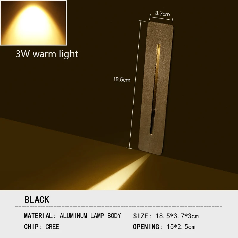 Puluoti креативный Открытый водонепроницаемый 3W светодиодный подземный светильник - Испускаемый цвет: Black