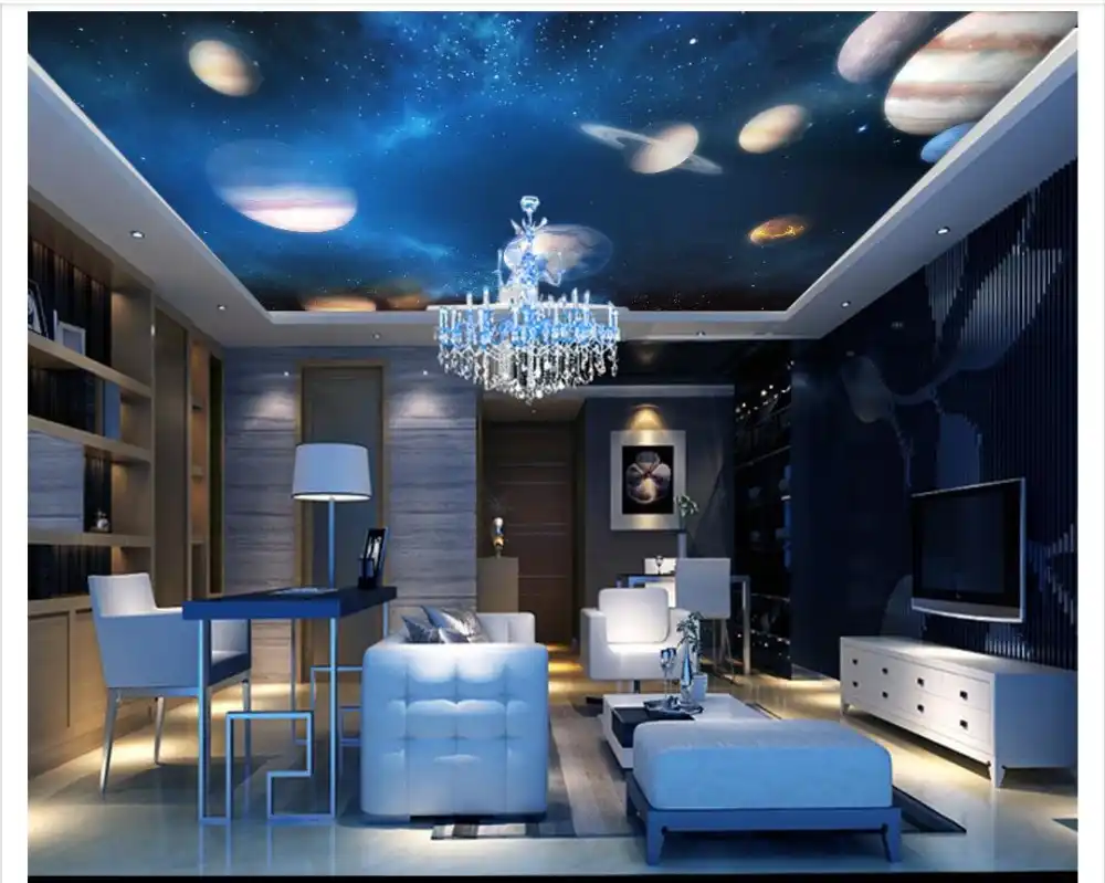 3d Wallpaper Custom 3d Ceiling Murals Fantastic Universe Solar