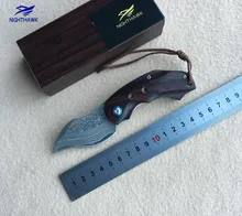 NIGHTHAWK 112 VG10 Damascus steel blade sandalwood + stainless steel processing folding knife outdoor EDC tools