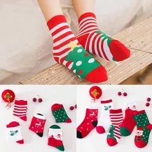 Новинка года; сезон осень-зима; рождественские хлопковые носки модные милые толстые короткие носки с оленем и Санта-Клаусом для мальчиков и девочек чулочно-носочных изделий