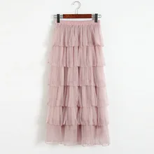 Длинная юбка, юбка-американка, Весенняя женская юбка, НОВАЯ тонкая юбка-пачка