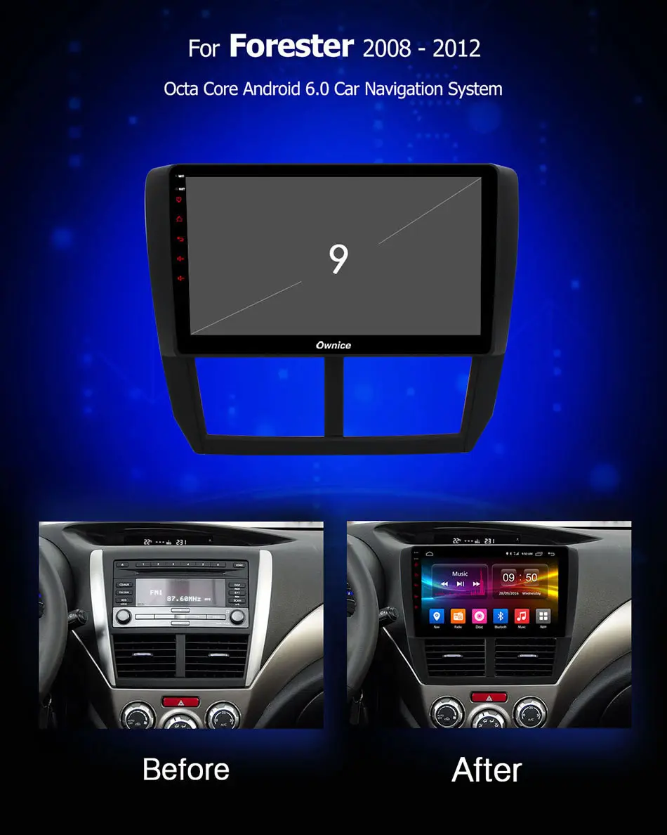Owice K1 K2 Octa 8 ядерный Android 1 2G ram автомобильный DVD gps Navi плеер Радио для Subaru Forester XV WRX 2008