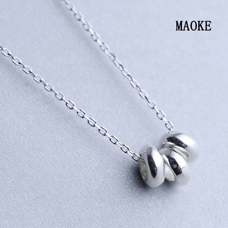 S925 Стерлинговое Серебро SV три бобы простые цепь до ключиц для женщин модные