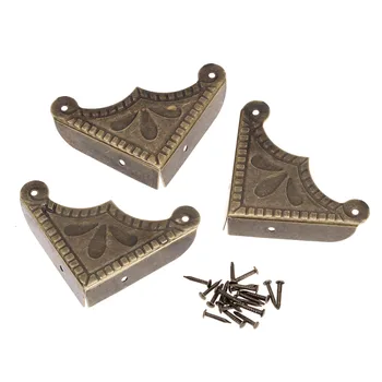 

12pcs Decorative Corner Brackets for Scrapbook Bronze Corner Wooden Box Edge Cover Corner Protector Guard esquinas para armarios