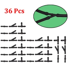 36 шт./компл. пластиковые соединители для водяных труб Омыватель лобового стекла автомобилей сопла шланг стеклоочистители трубы фитинги T/Y/I Тип сплиттер