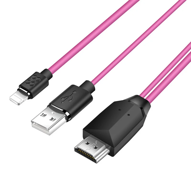 

USB 3.1 Type C To HDMI 2m Converter Ultra HD 1080P 4k Charging HDTV Video Cable Cable Adapter for Samsung S8 S9 S10 for Iphone