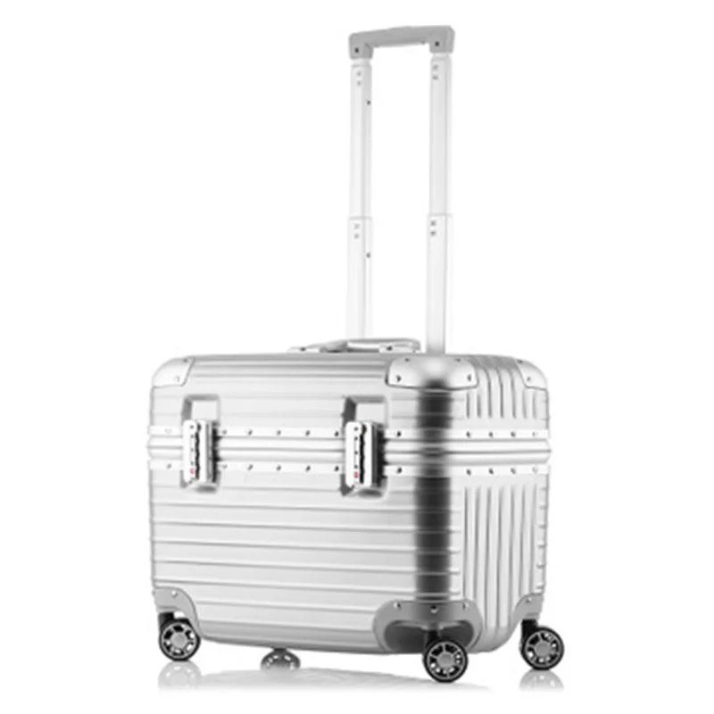 

Airline Business Travel suitcase Rolling Luggage Aluminum Suitcase 18 Inch Computer Trolley Case ABS PC Carry On boarding Boxes