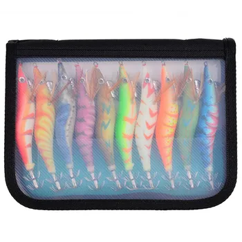 

10Pcs Fishing Lure Squid Jigs 3.0# 3.5# Hook Wooden Shrimp Artificial Fishing Lures Wood Shrimp Fishing Bait