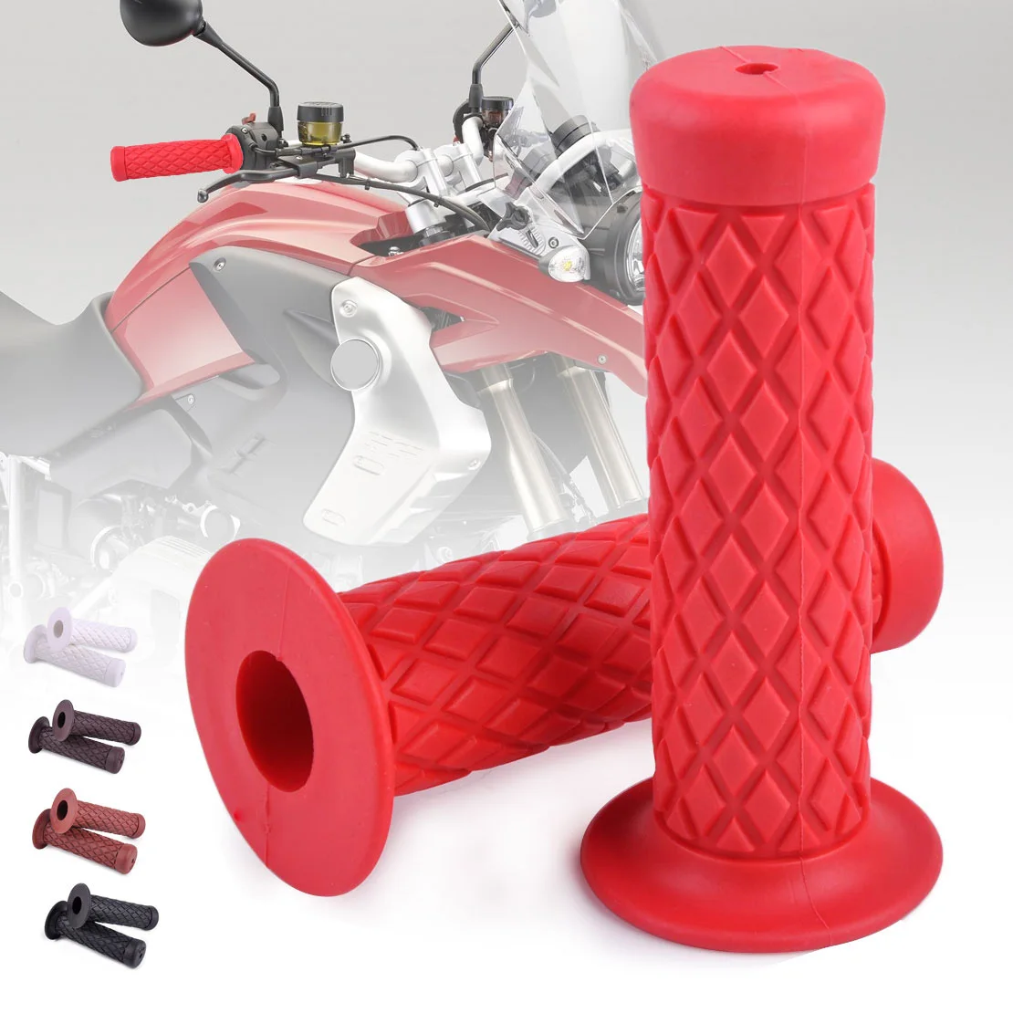 

beler 7/8" 22mm Rubber Hand Grip Vintage Handlebar for Bike Bicycle Motorcycle ATV for Harley Bobber Chopper Suzuki Honda KTM